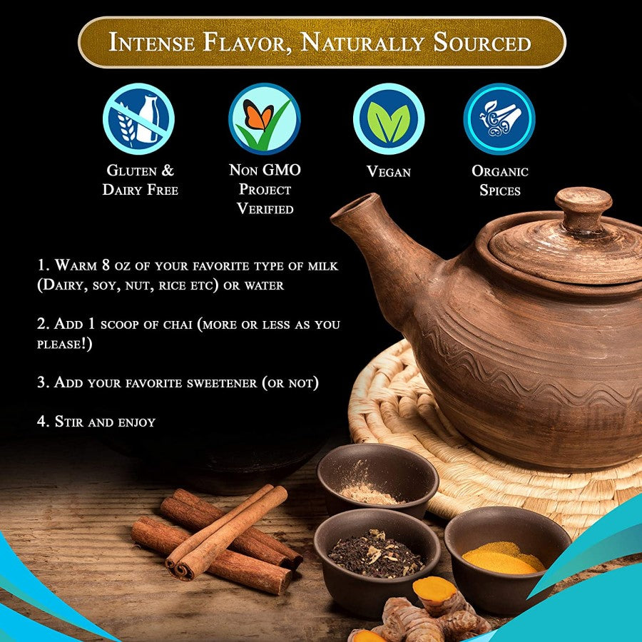 Blauer Lotus Chai Nicht-GVO Goldener Masala Chai Tee 85 g
