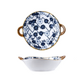 Farmhouse Oriental Style unregelmäßig geformte Keramikschalen mit Griffen