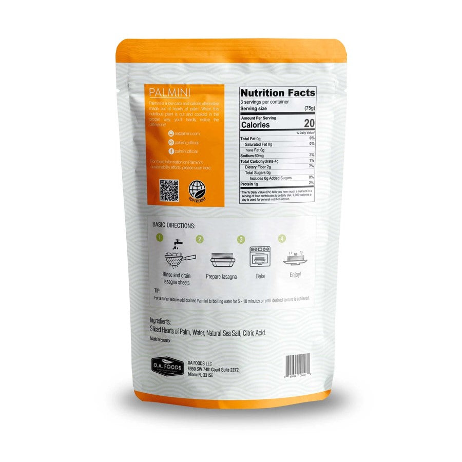 Palmini Herzen von Palm Lasagne Blätter Beutel 34 g
