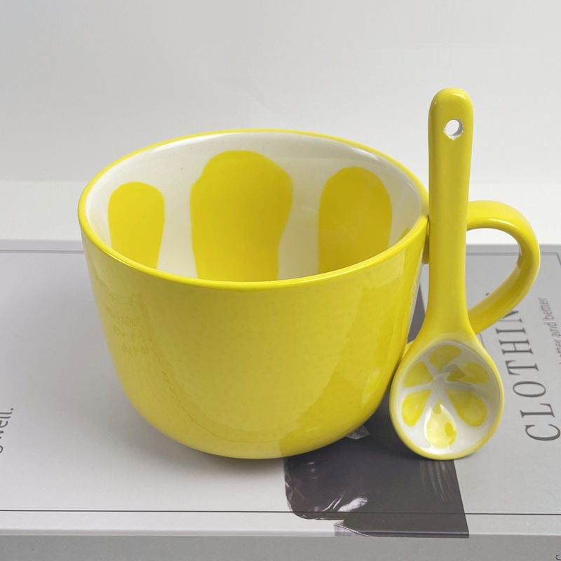 Sommer Fruit Style Keramikbecher, Löffel & Platte Set