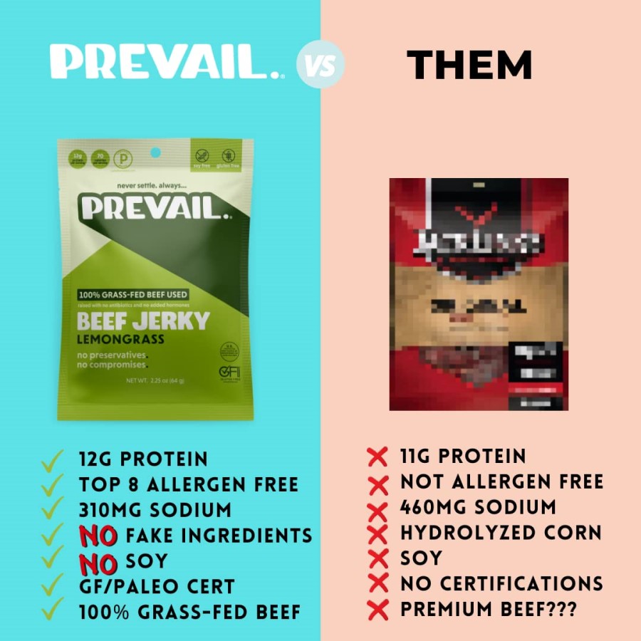 Prevail Grass-Fed Beef Jerky Lemongrass 64 g