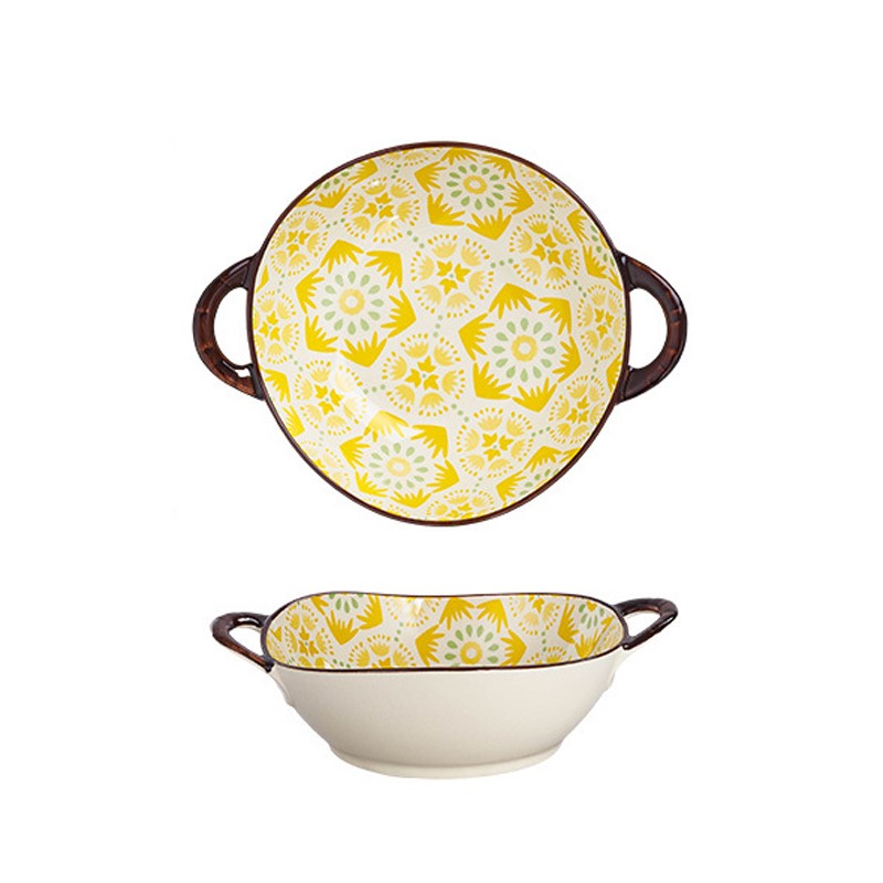 Farmhouse Boho Style unregelmäßig geformte Keramikschalen mit Griffen