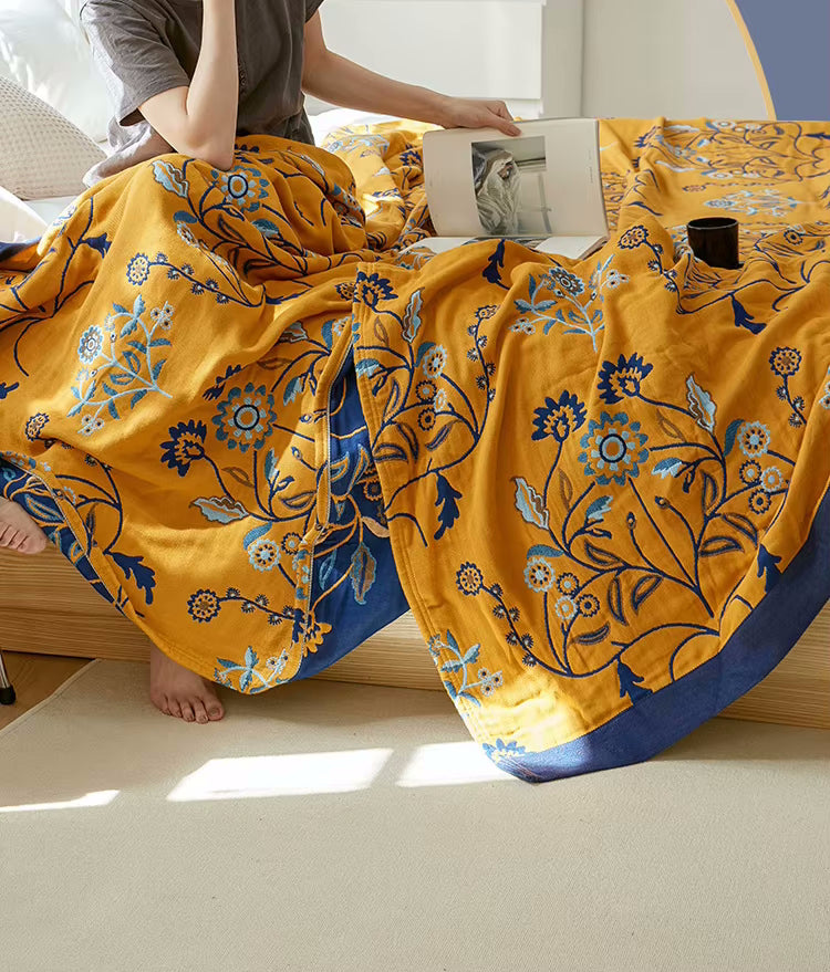 Regal Blumen Reversible Cotton Steppdecke Coverlet Leichte Bettwäsche