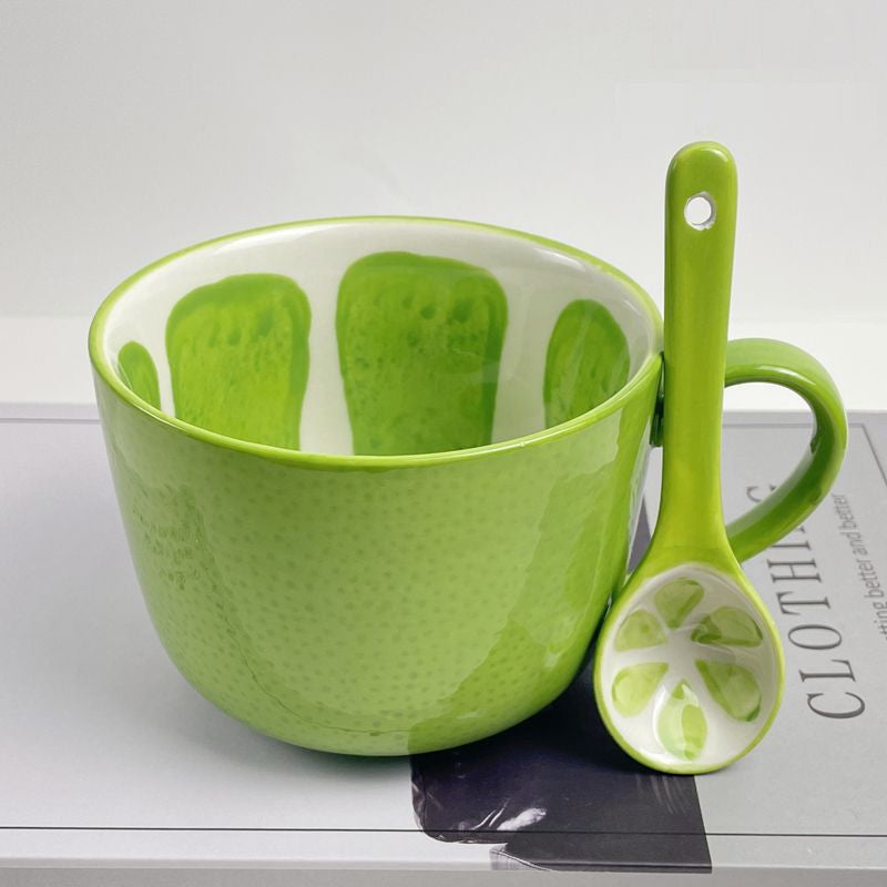 Sommer Fruit Style Keramikbecher, Löffel & Platte Set