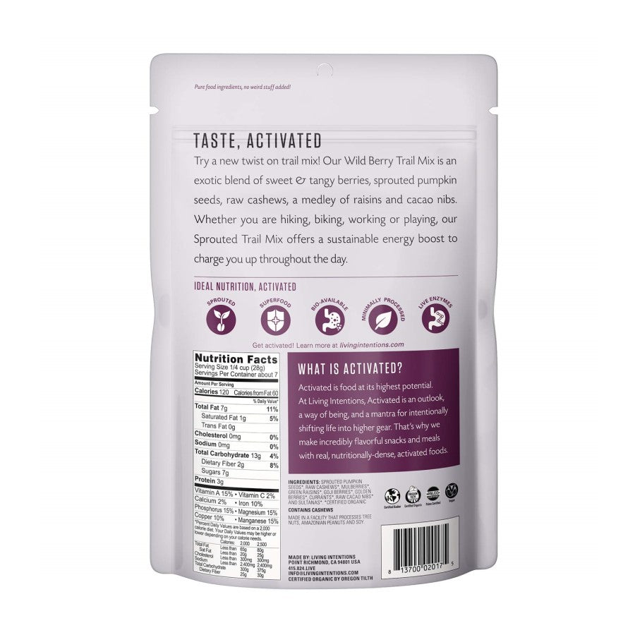 Lebende Absichten aktiviert Sprouted Trail Mix Wild Berry 198 g