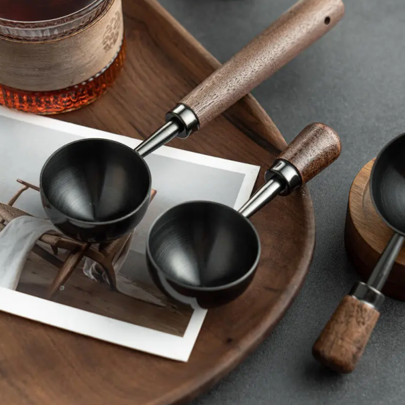 Luxus Barista Holz & Edelstahl Kaffee Scoops