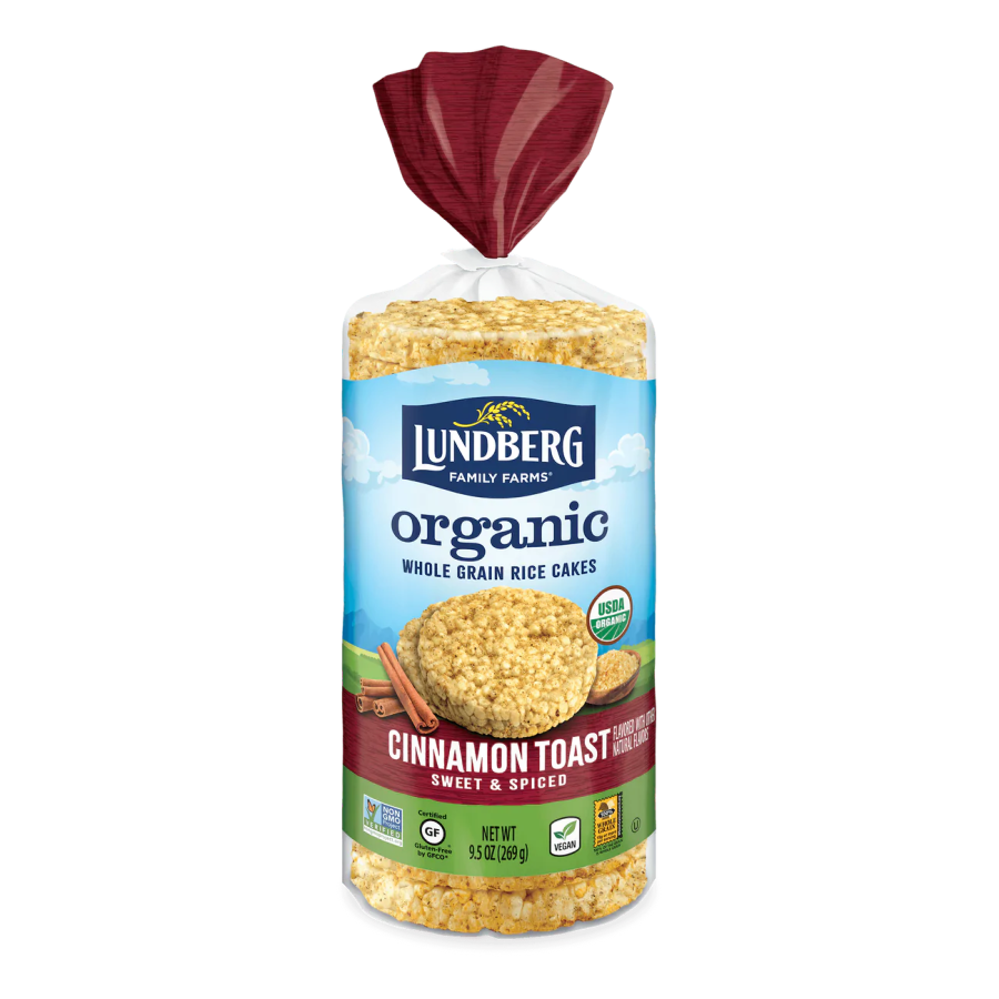 Lundberg Family Farms Organic Braun Rice Cakes Zimt-Toast 9,5 Unzen