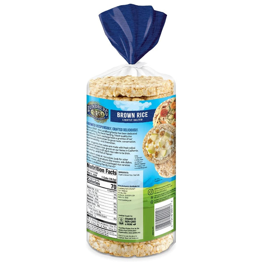 Lundberg Family Farms Organic Braun Rice Cakes Leicht gesalzen 241 g