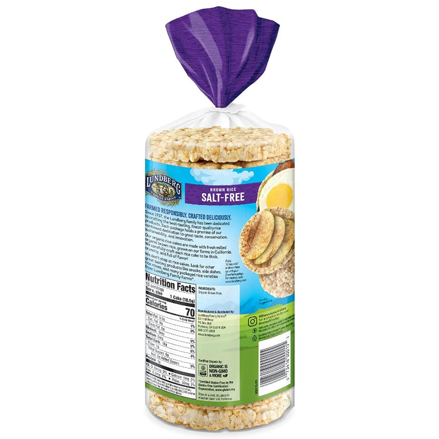 Lundberg Family Farms Organic Braun Rice Cakes Salzfrei 241 g
