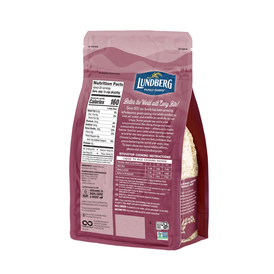 Lundberg Family Farms Organic California Weiß Basmati Reis 907 g