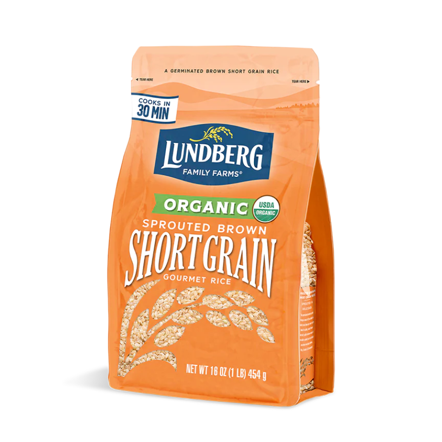 Lundberg Family Farms Organic Sprouted Braun Shorts Grain Rice 454 g