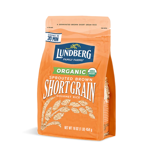 Lundberg Family Farms Organic Sprouted Braun Shorts Grain Rice 454 g