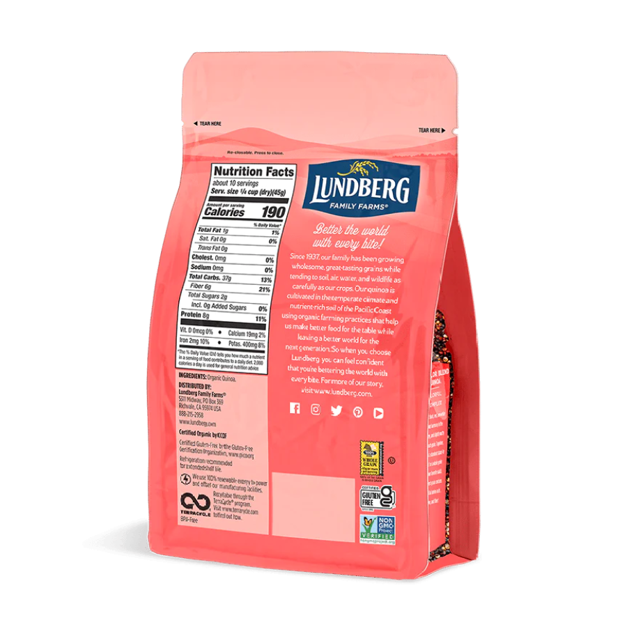 Lundberg Family Farms Organic Tri-Color Blend Quinoa 454 g