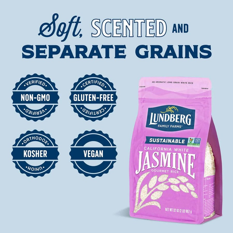 Lundberg Family Farms Nicht-GMO Kalifornien Weiß Jasmin Reis 907 g