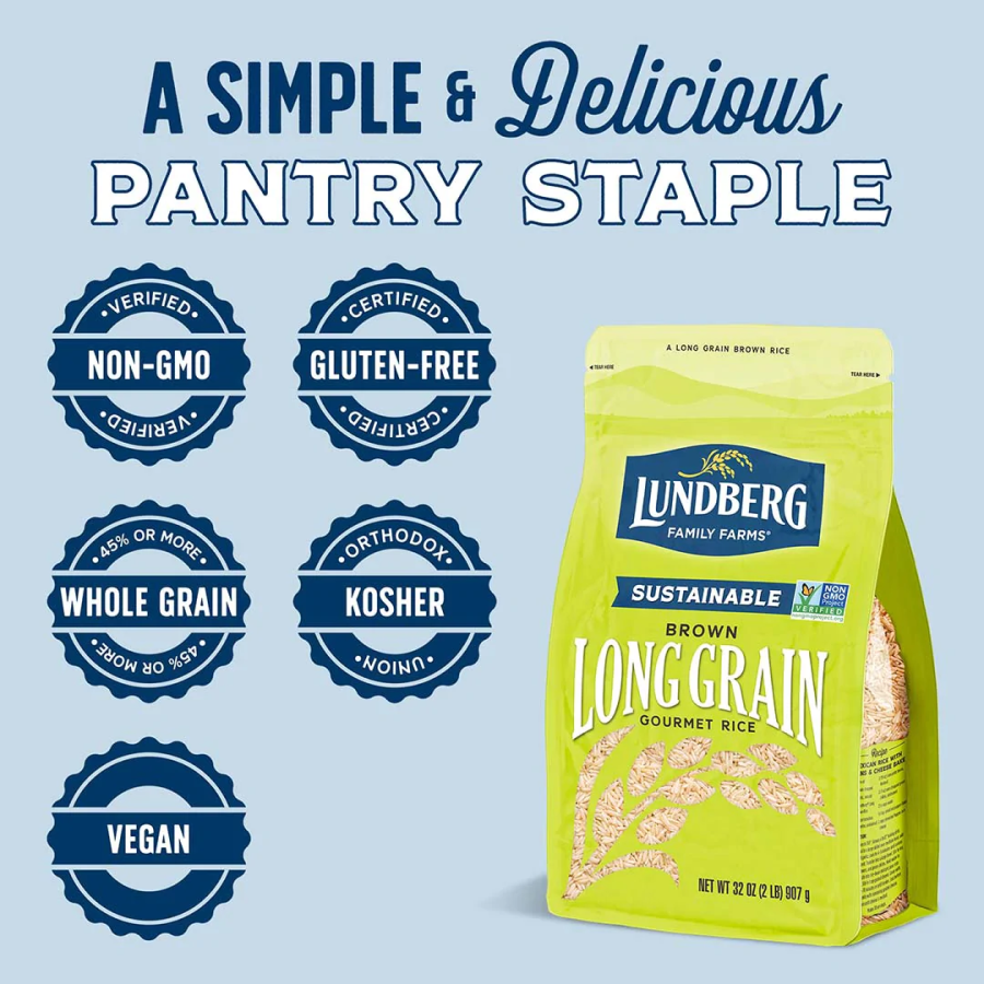 Lundberg Family Farms Nicht-GVO Langkorn brauner Reis 907 g