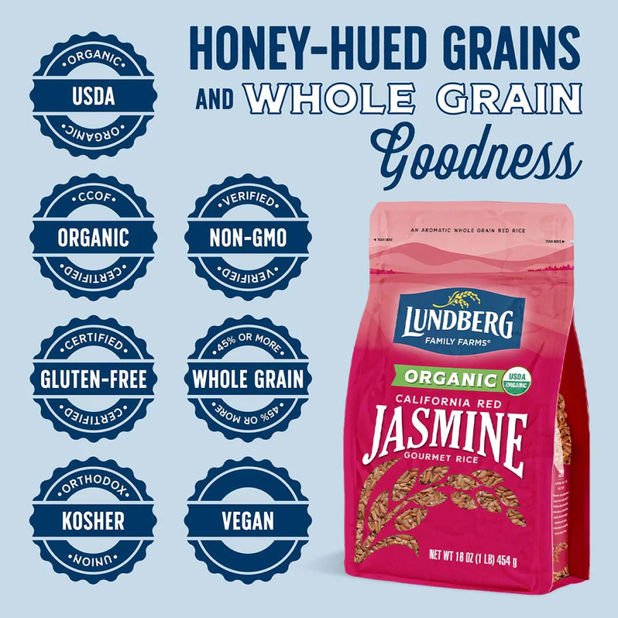 Lundberg Family Farms Organic California Rot Jasmine Rice 454 g
