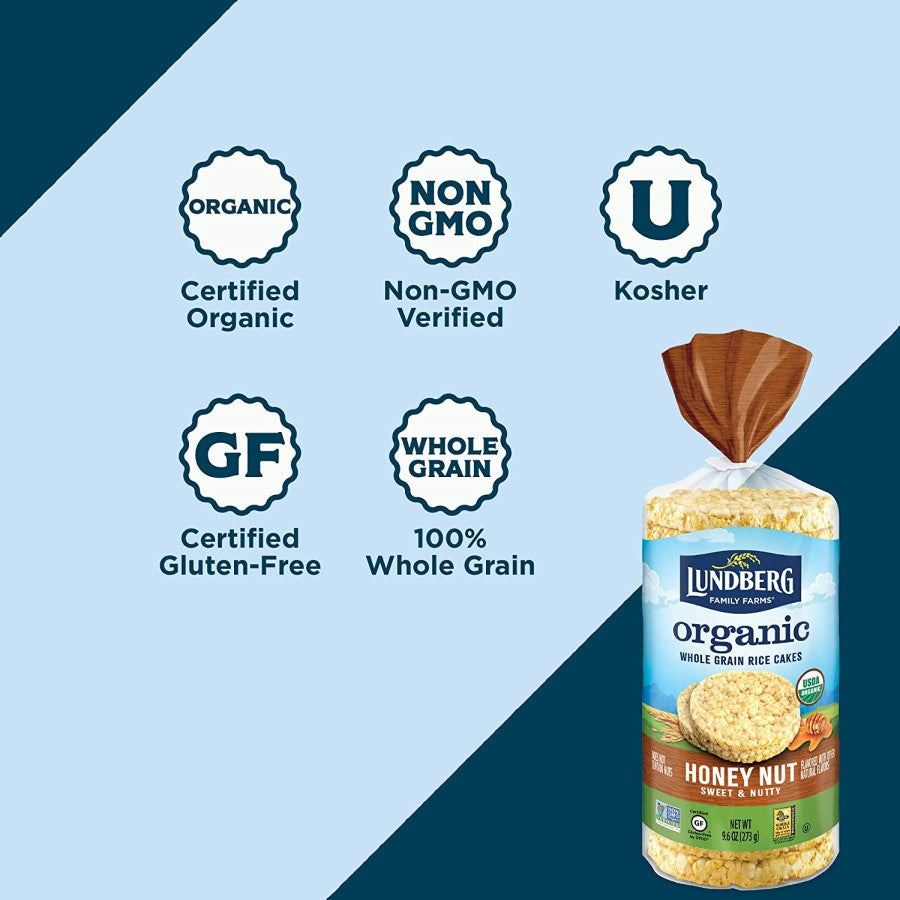 Lundberg Family Farms Organic Braun Rice Cakes Honig Nuss 272 g