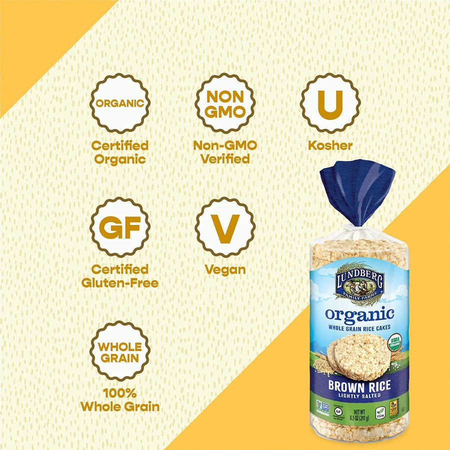 Lundberg Family Farms Organic Braun Rice Cakes Leicht gesalzen 241 g