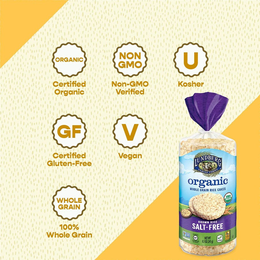 Lundberg Family Farms Organic Braun Rice Cakes Salzfrei 241 g
