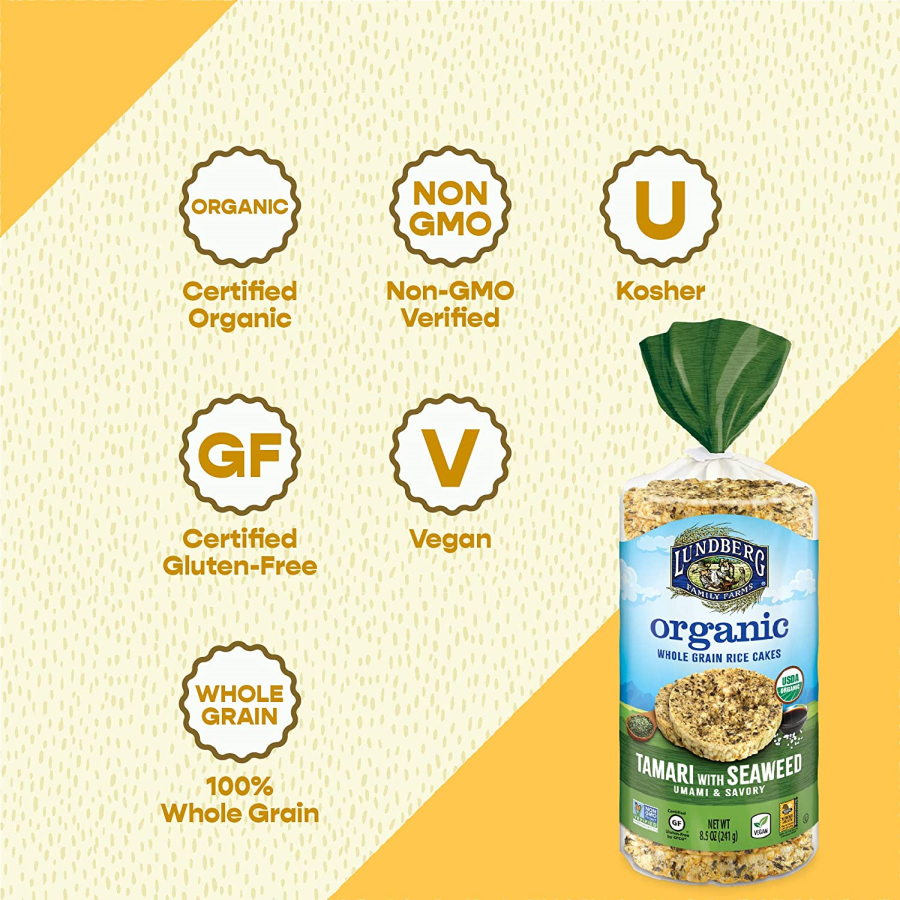 Lundberg Family Farms Organic Braun Rice Kuchen Tamari mit Seetang 241 g