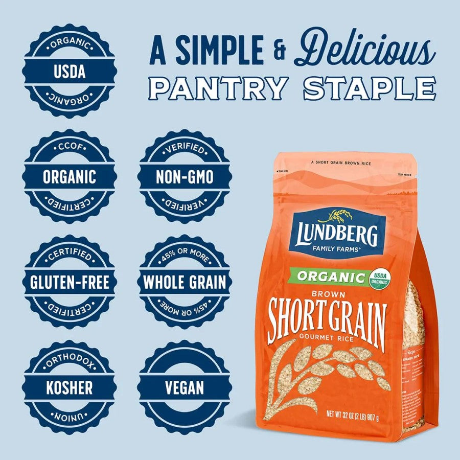 Lundberg Family Farms Organic Shorts Grain Braun Rice 907 g