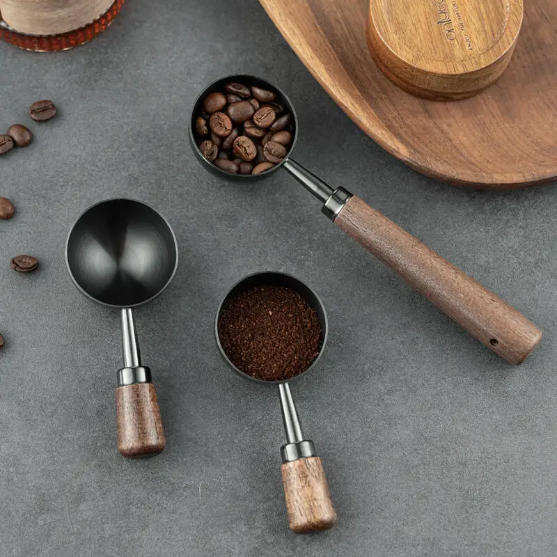 Luxus Barista Holz & Edelstahl Kaffee Scoops