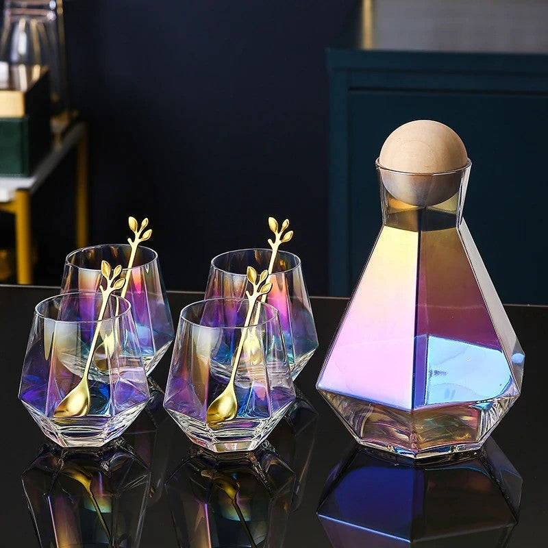 Nordischer Stil Fraktal Glas Karaffe & Cups