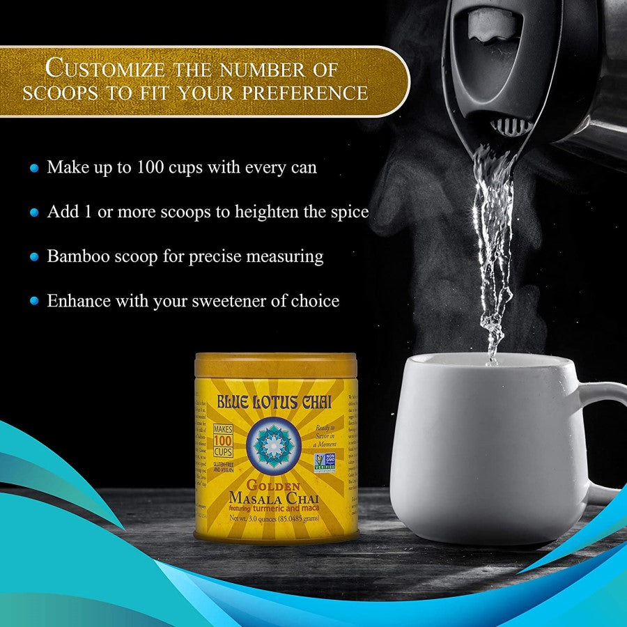 Blauer Lotus Chai Nicht-GVO Goldener Masala Chai Tee 85 g