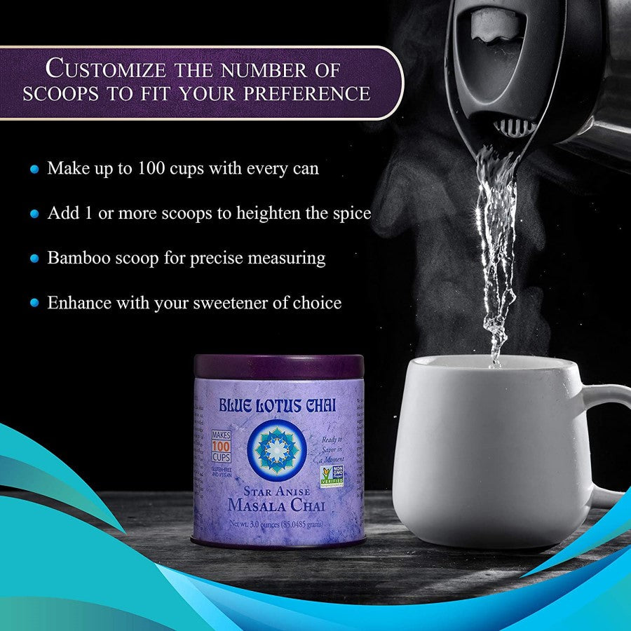 Blauer Lotus Chai Nicht-GVO-Star Anise Masala Chai Tee 85 g