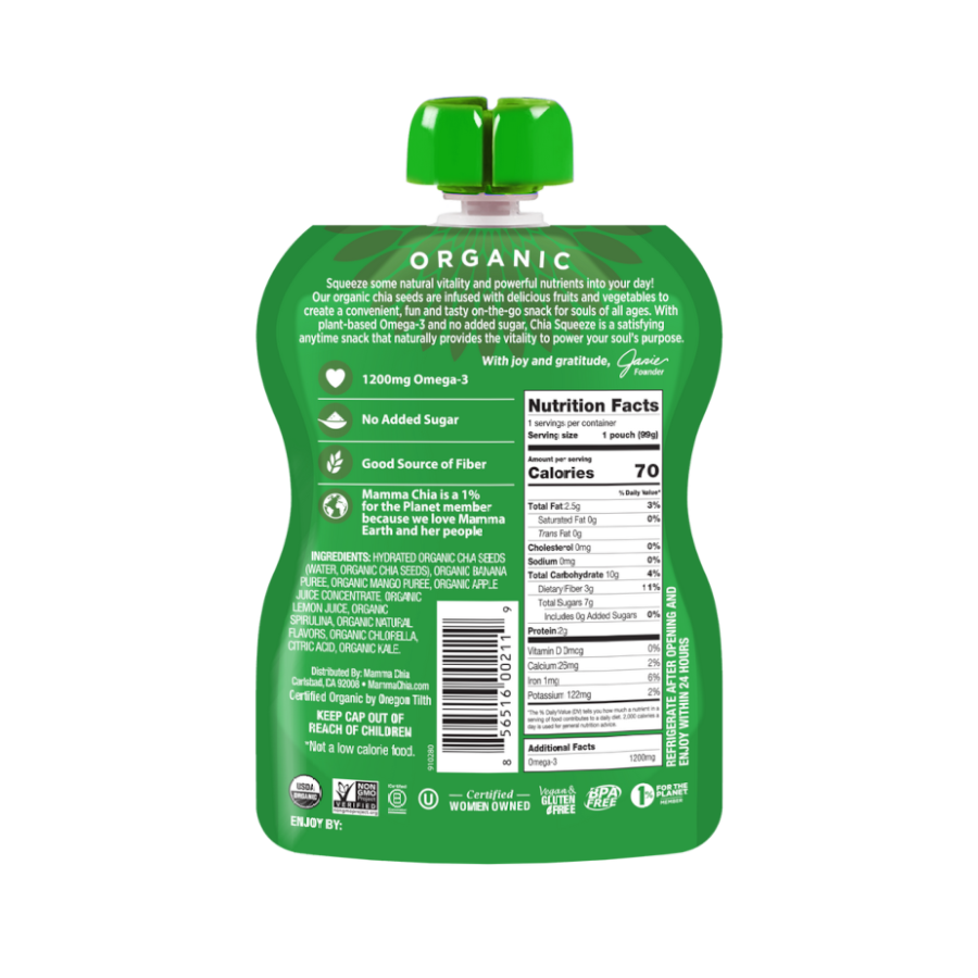 Mamma Chia Organic Chia Squeeze Grün Magic 99 g