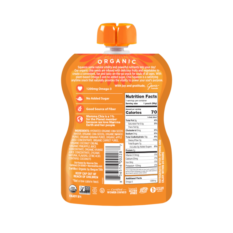 Mamma Chia Organic Chia Squeeze Mango Coconut 99 g