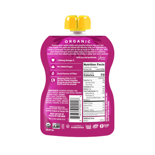 Mamma Chia Organic Chia Squeeze Erdbeerbanane 99 g