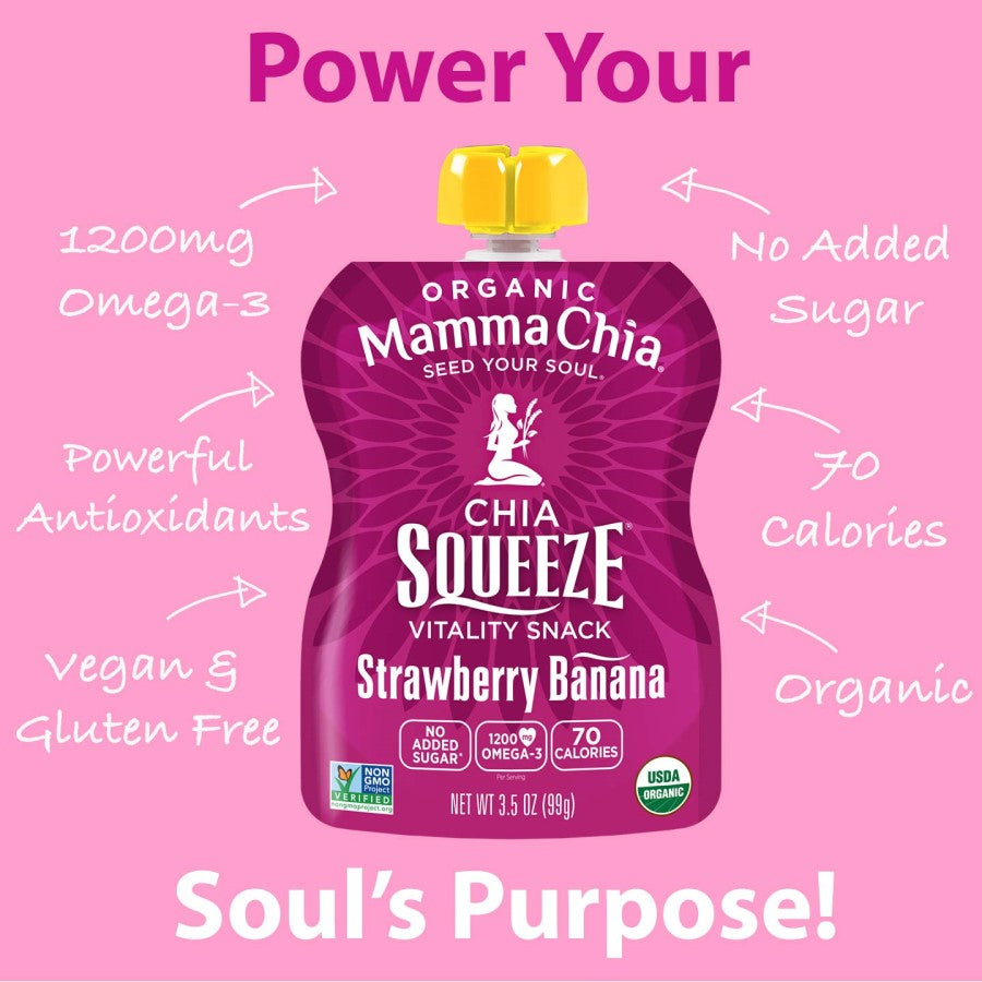 Mamma Chia Organic Chia Squeeze Erdbeerbanane 99 g