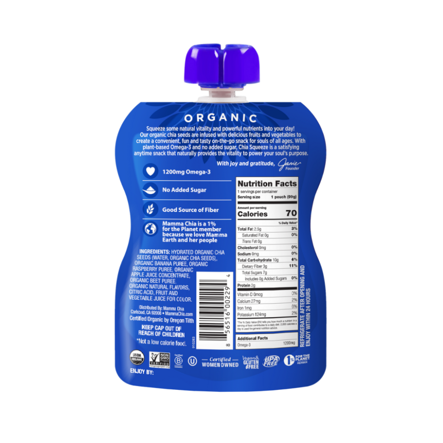 Mamma Chia Organic Chia Squeeze Wild Raspberry 99 g