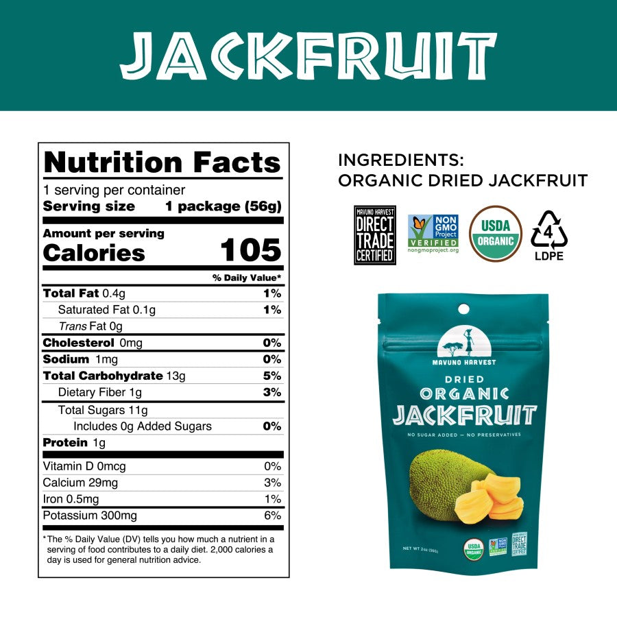 Mavuno Ernte Organisch Getrocknete Jackenfrucht 57 g