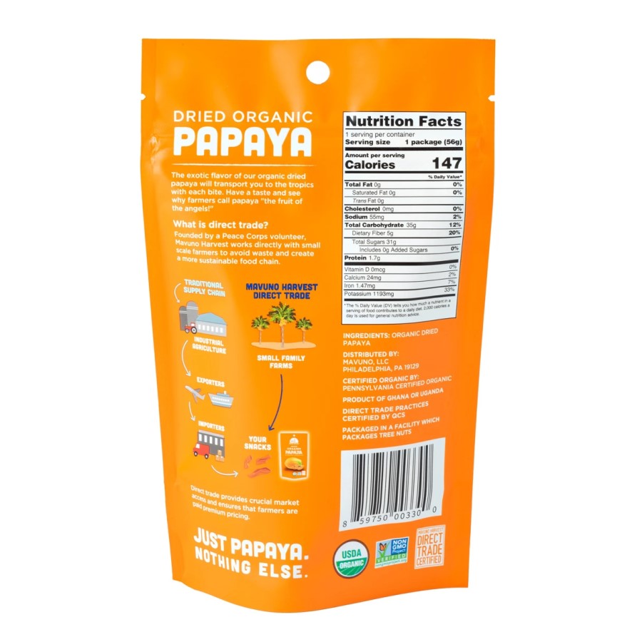 Mavuno Ernte Organisch Getrocknet Papaya 57 g