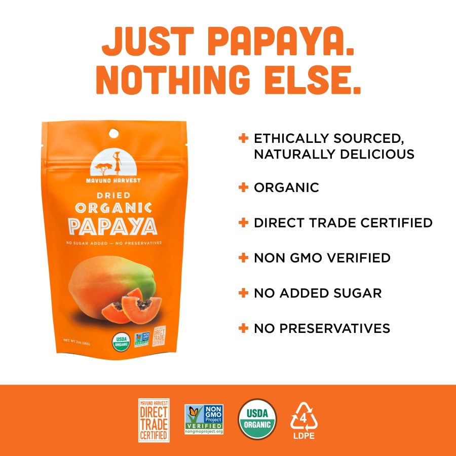 Mavuno Ernte Organisch Getrocknet Papaya 57 g