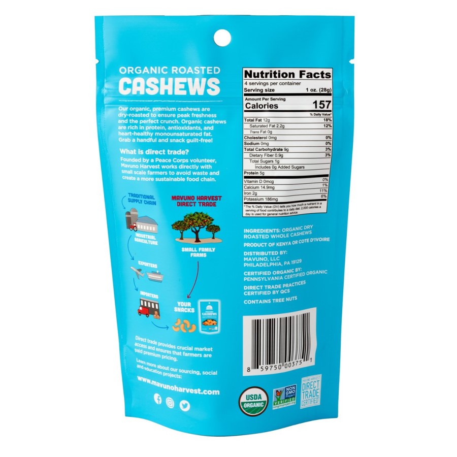 Mavuno Ernte Organic Cashews geröstet 113 g