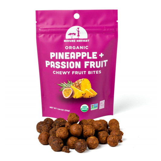 Mavuno Ernte Bio-Ananas Passionsfrucht Chewy Fruit Bites 55 g