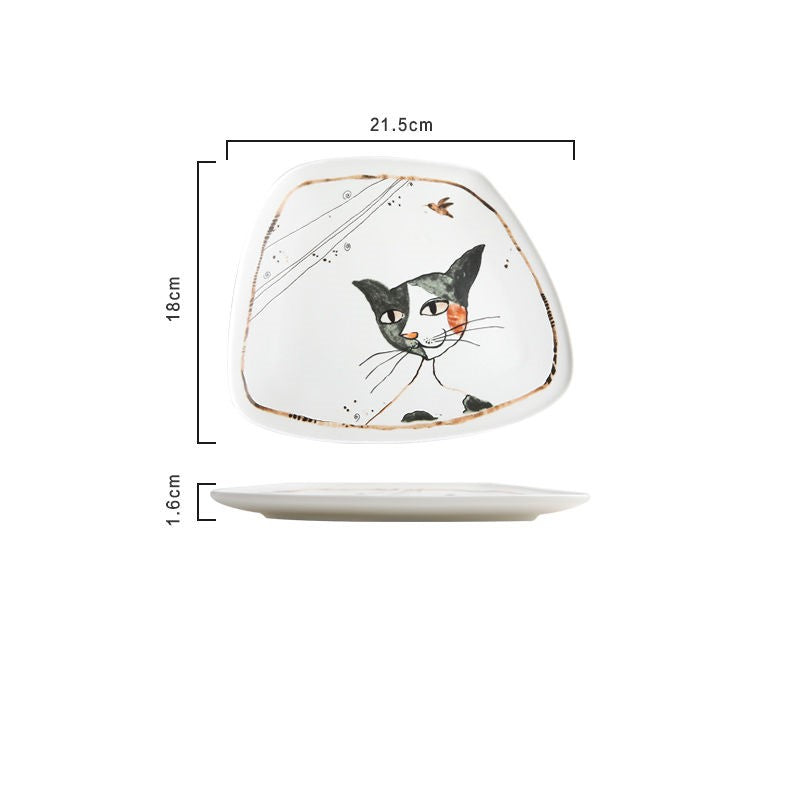 Classy Katzen unregelmäßig geformtes Keramikgeschirr