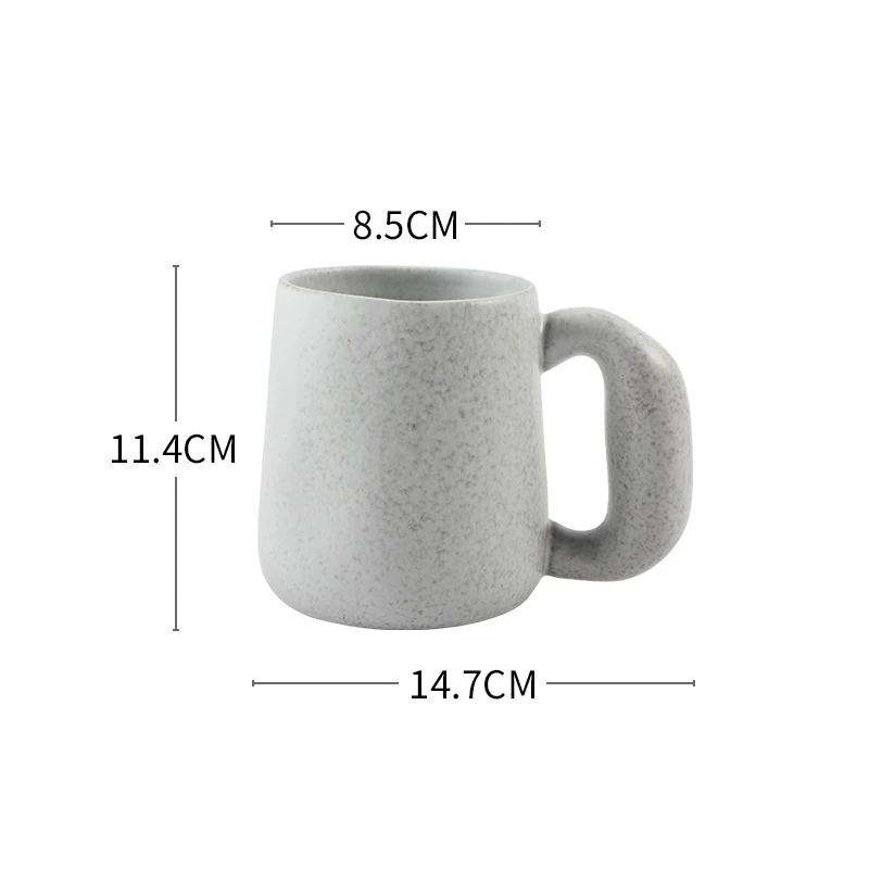 Organic Retro Style Keramikbecher mit Chunky Griffe