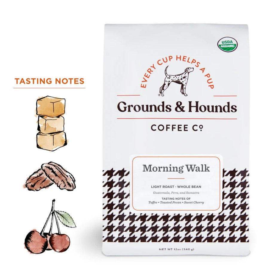 Grounds & Hounds Coffee Co. Morgenspaziergang Organic Light Roast Whole Bean 34 g