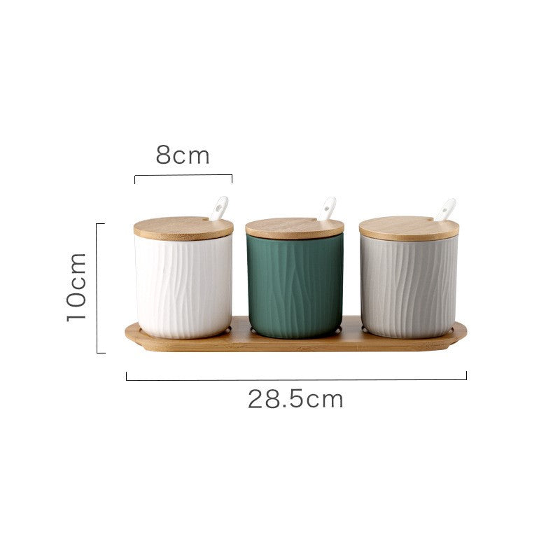 Organic Seaside Style Keramik Jar & Spoon Sets mit Bambus Lids