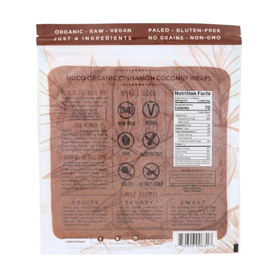 NUCO Organic Coconut Wraps Zimt 7 g