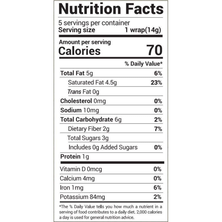 NUCO Organic Coconut Wraps Moringa 7 g