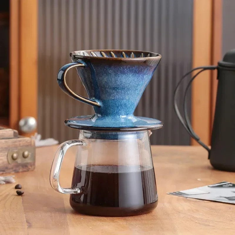 Oceanside Pour Over Ceramic Cone Coffee Brewing Set