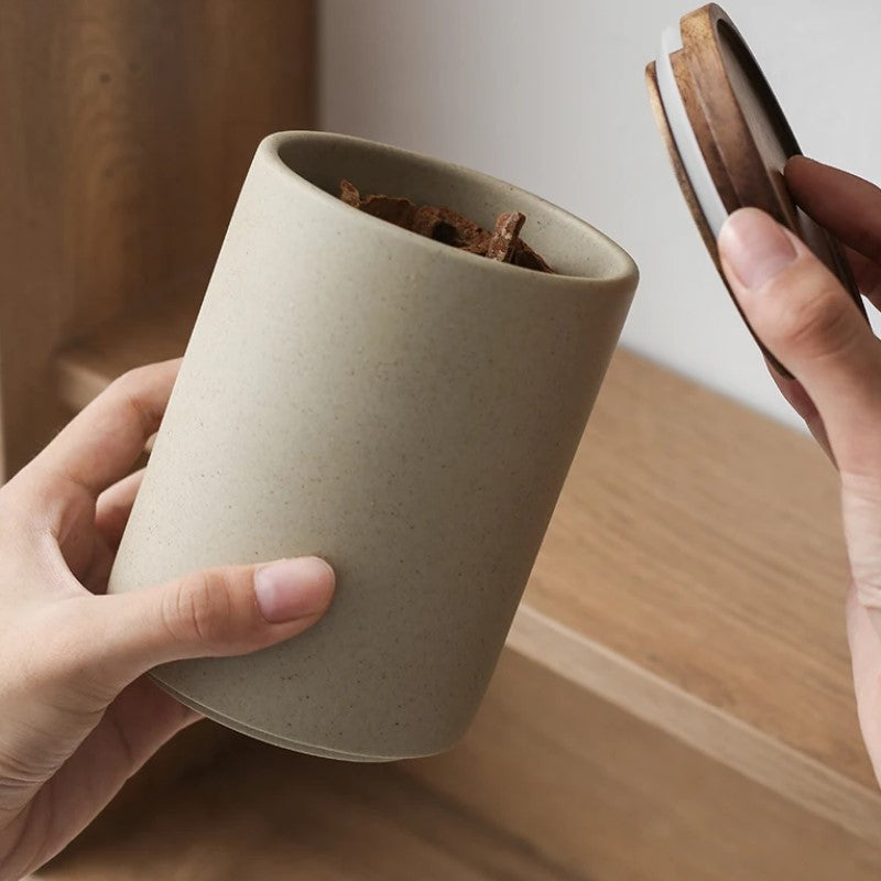 Organic Modern Style Holz & Keramik Siegelbare Lebensmittel Lager Gläser