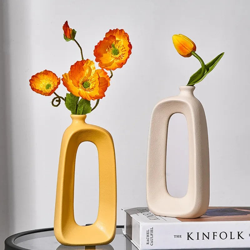 Abstrakte moderne Kunst Bunte Keramikvasen