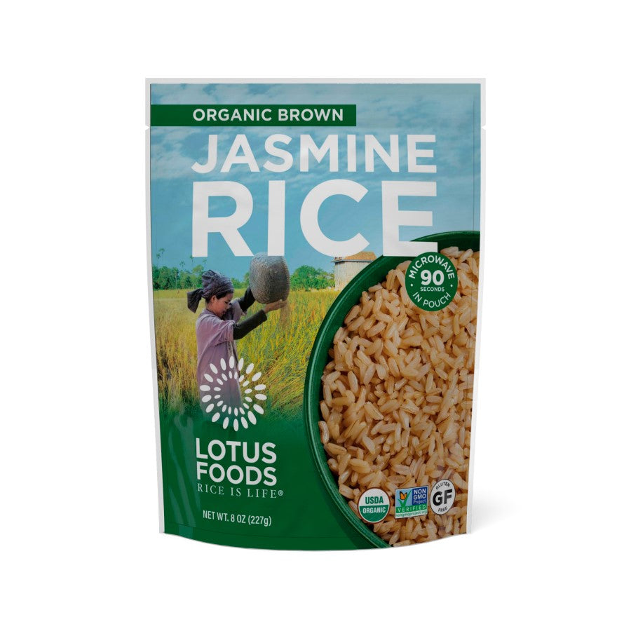 Lotus Foods Organic Braun Jasmin Reis Heat & Eat Pouch 227 g