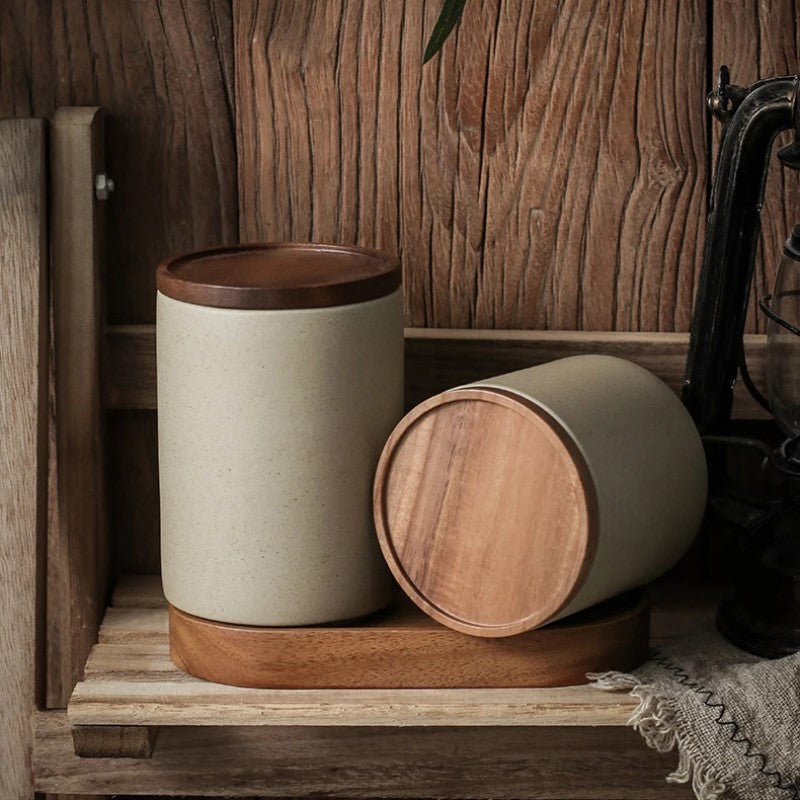 Organic Modern Style Holz & Keramik Siegelbare Lebensmittel Lager Gläser